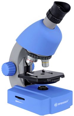 Микроскоп Bresser Junior 40x-640x Blue с набором для опытов и адаптером для смартфона