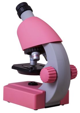 Микроскоп Bresser Junior 40x-640x Pink с набором для опытов и адаптером для смартфона